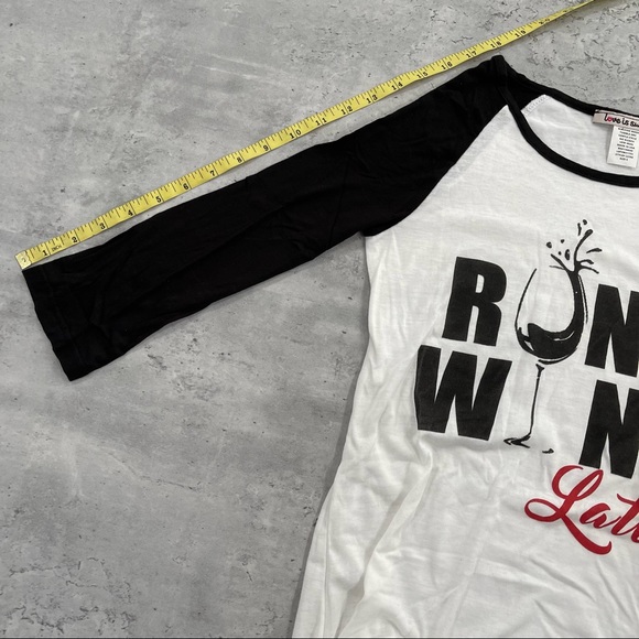 Run Now Wine Later print raglan t-shirt - Picture 6 of 6